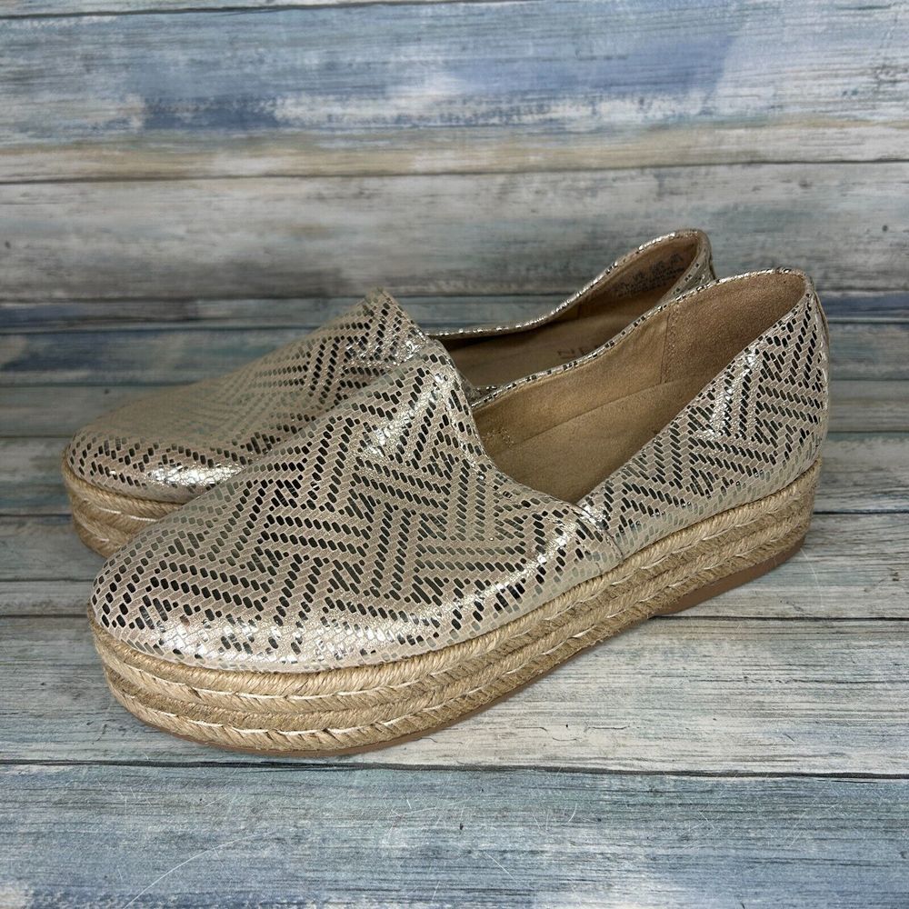 Naturalizer Tan and Black Patterned Espadrilles